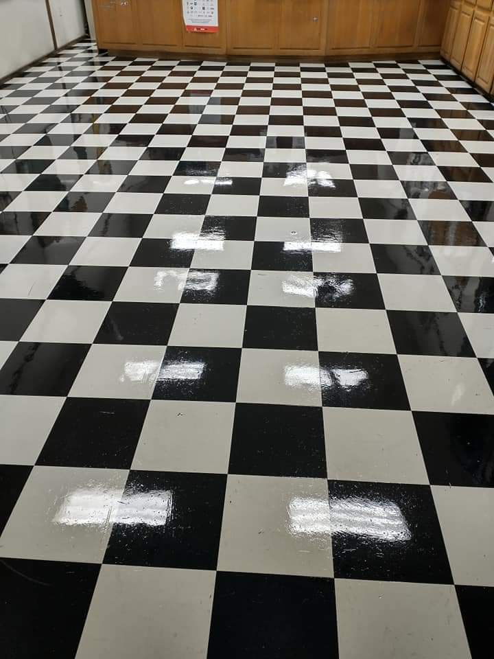 After hard floor maintenance